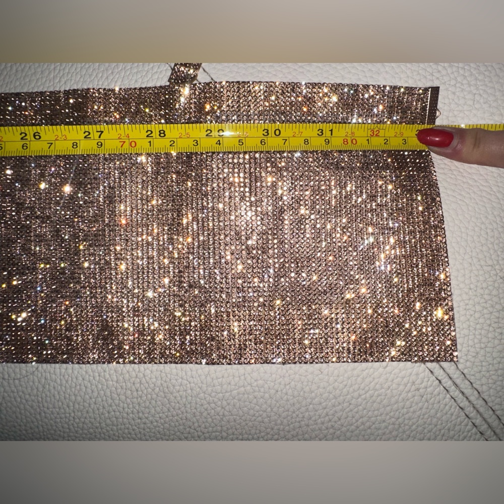Gold Rhinestone Bandeau Top w/Adjustable Chain.